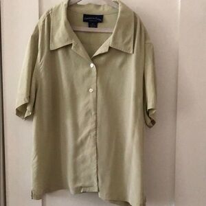 Charter Club Silk Short Sleeve Button-Up Shirt